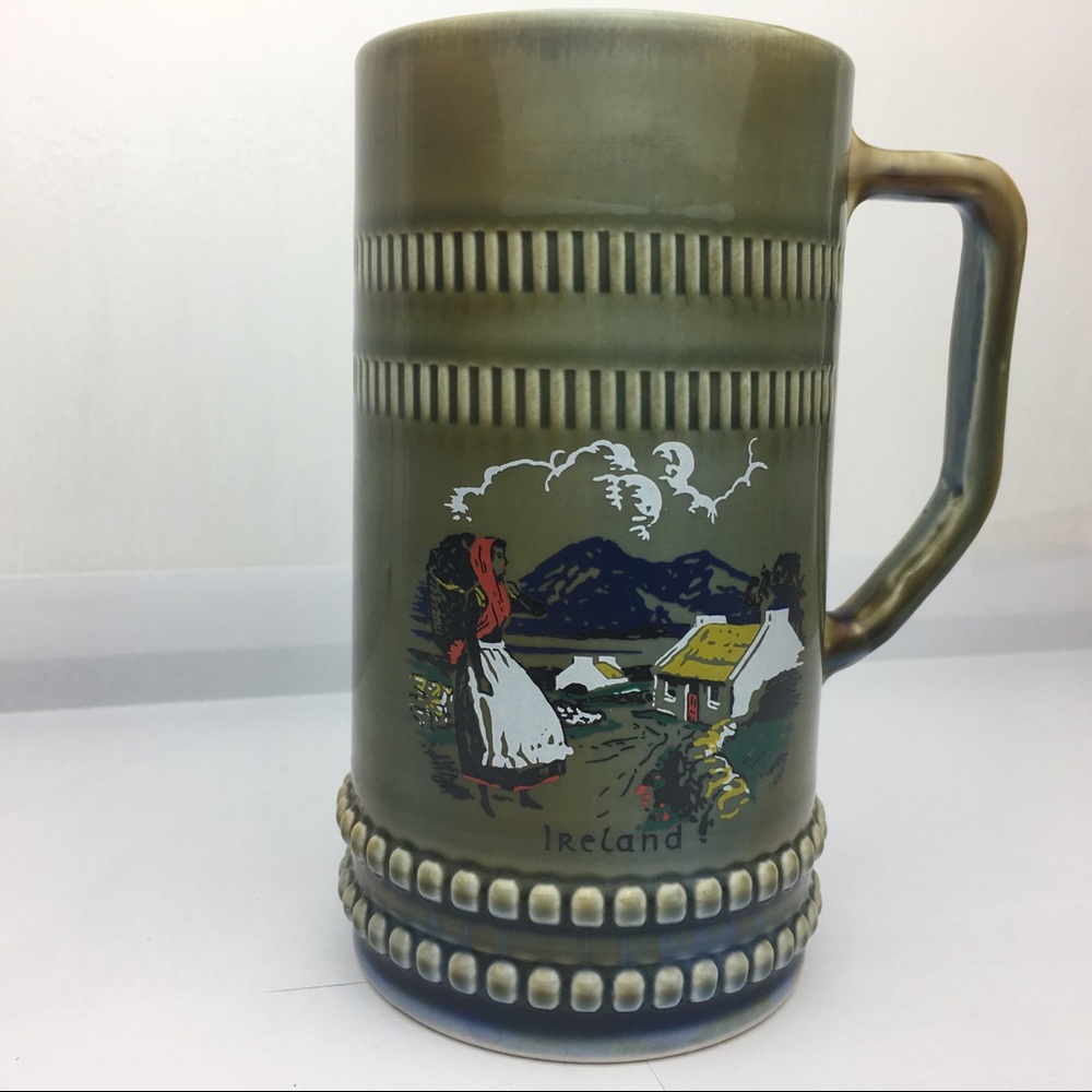 Vintage Wade Irish Porcelain Green Coffee/Beer Mug